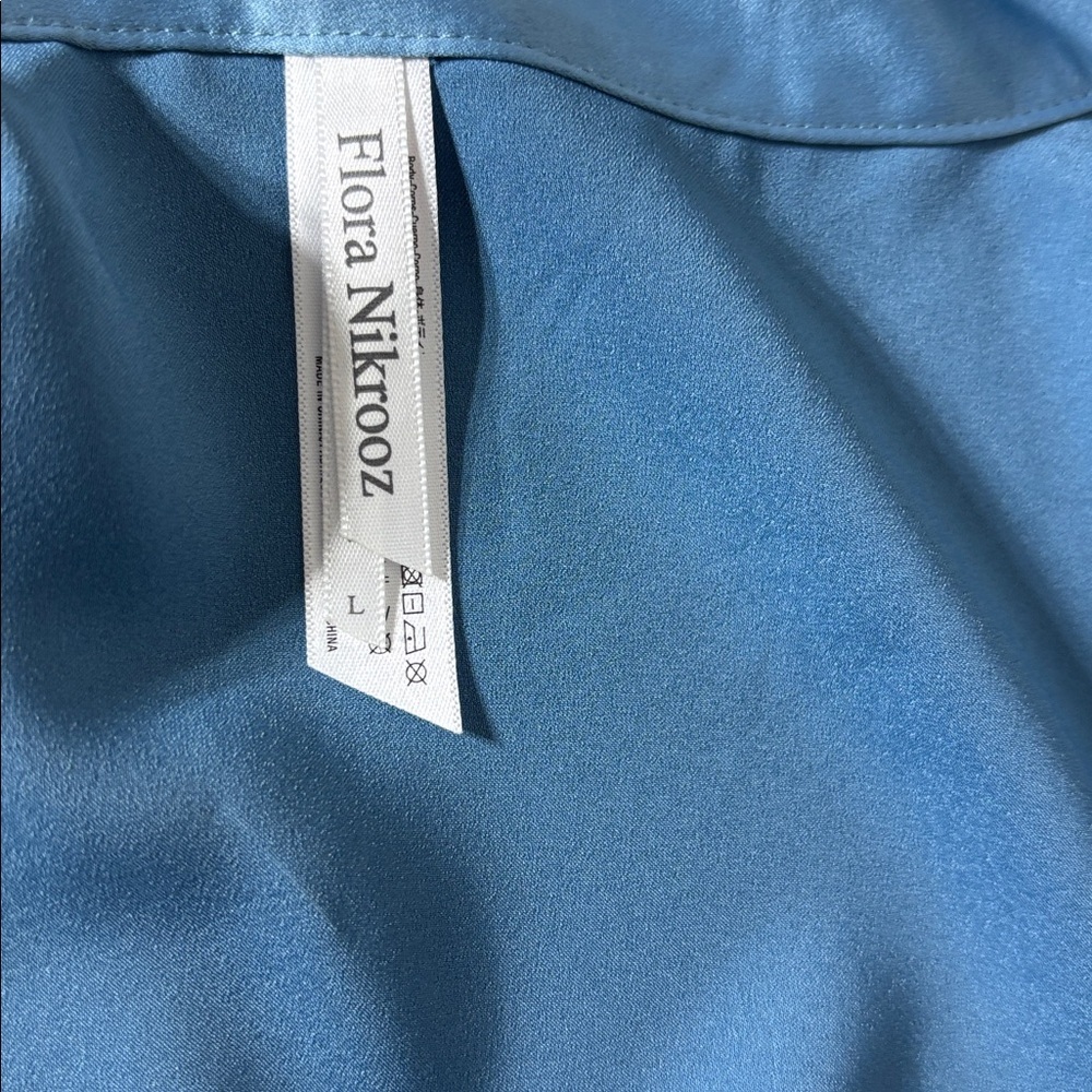 Flora Nikrooz Teal Gabby Charmeuse Wrap Robe with Lace Details. NWT Size L - Picture 7 of 8